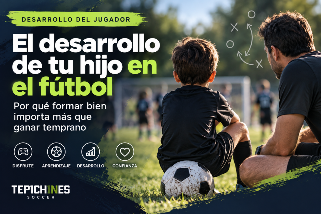 un niño y su padre viendo un partido de futbol amateur